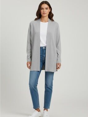 Chico's Women's Size S Long-Sleeve Lightweight Cardigan Open Front Grey